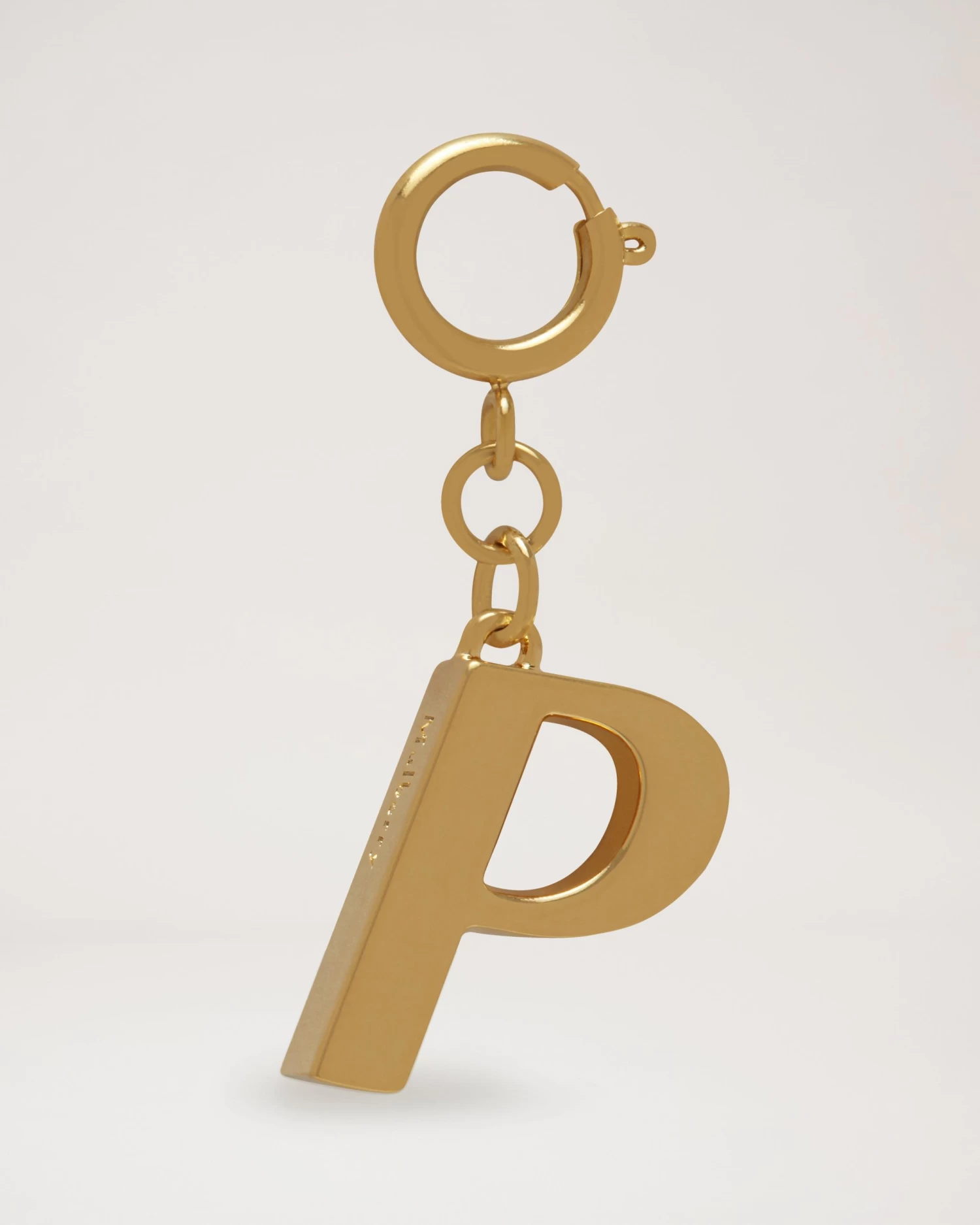 Alphabet Brass Keyring - P Gold 3 Alphabet Brass Keyring - P Gold
