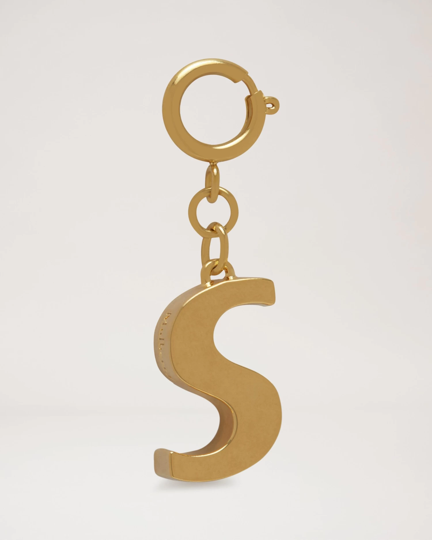 Alphabet Brass Keyring - S Gold 3 Alphabet Brass Keyring - S Gold