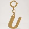Alphabet Brass Keyring - U Gold
