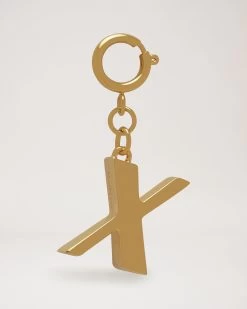 Alphabet Brass Keyring - X Gold