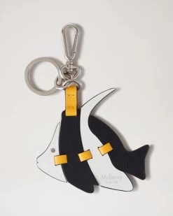 Angel Fish Puzzle Keyring Black, White & Double Yellow