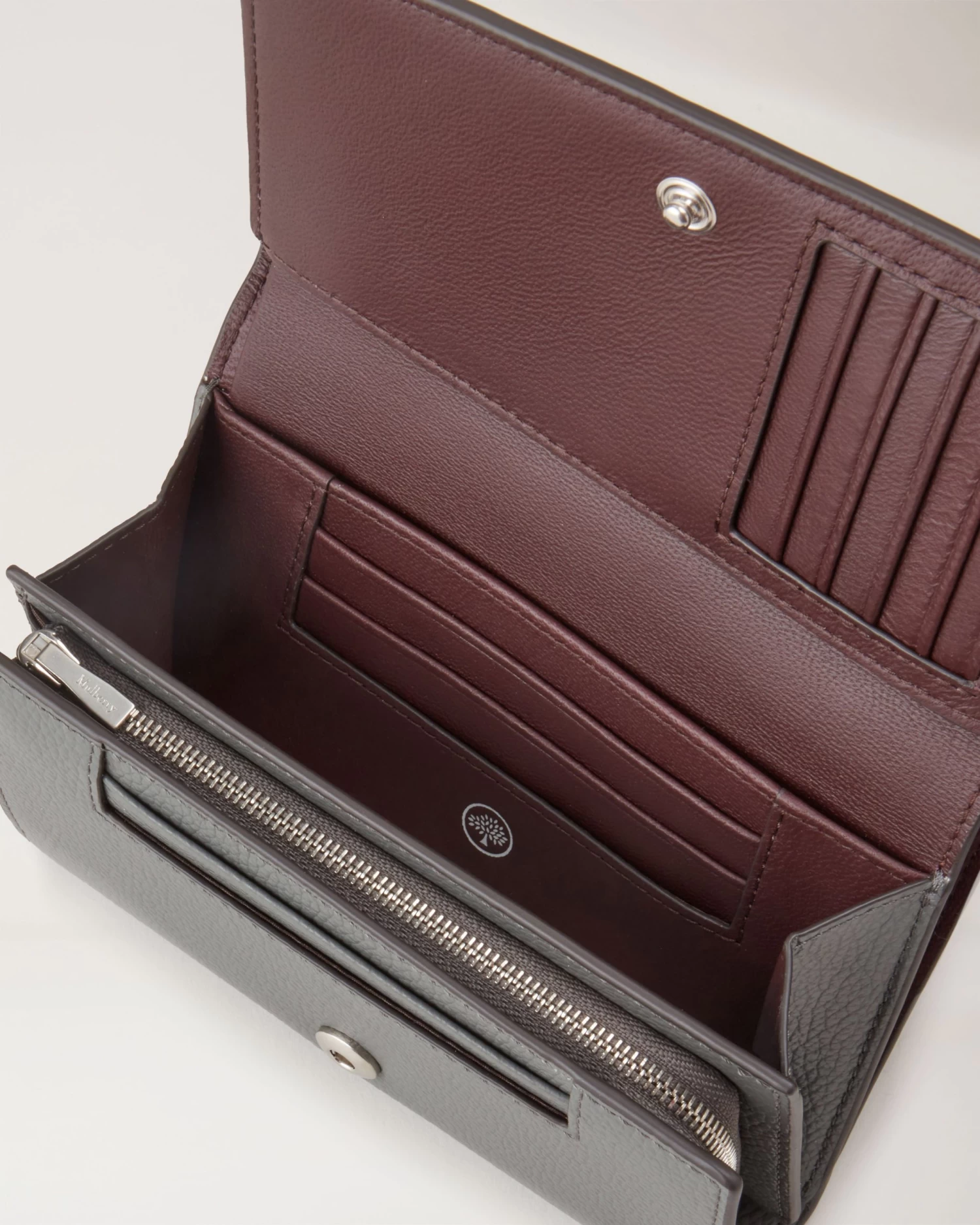 Medium Continental French Purse Charcoal 4 Medium Continental French Purse Charcoal - Image 2