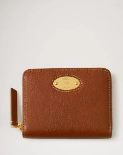 Mulberry Plaque Small Zip Around Purse Oak