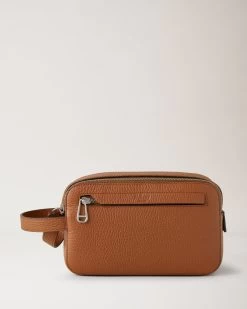 Double Zip Wash Case Chestnut
