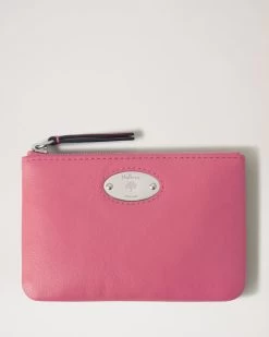 Mulberry Plaque Small Zip Coin Pouch Geranium Pink