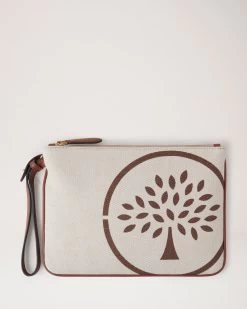 Canvas Pouch Oak & Ecru