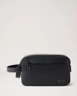 Double Zip Wash Case Brushed Black