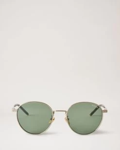 Stevie Sunglasses Soft Gold & Green