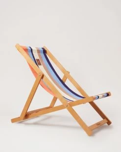 Striped Deck Chair Mandarin Orange & Cornflower Blue