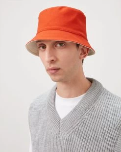 Solid Reversible Bucket Hat Coral Orange & Wild Primrose 14 Solid Reversible Bucket Hat Coral Orange & Wild Primrose -Fashion Bag Store G VH4094 804N682 7