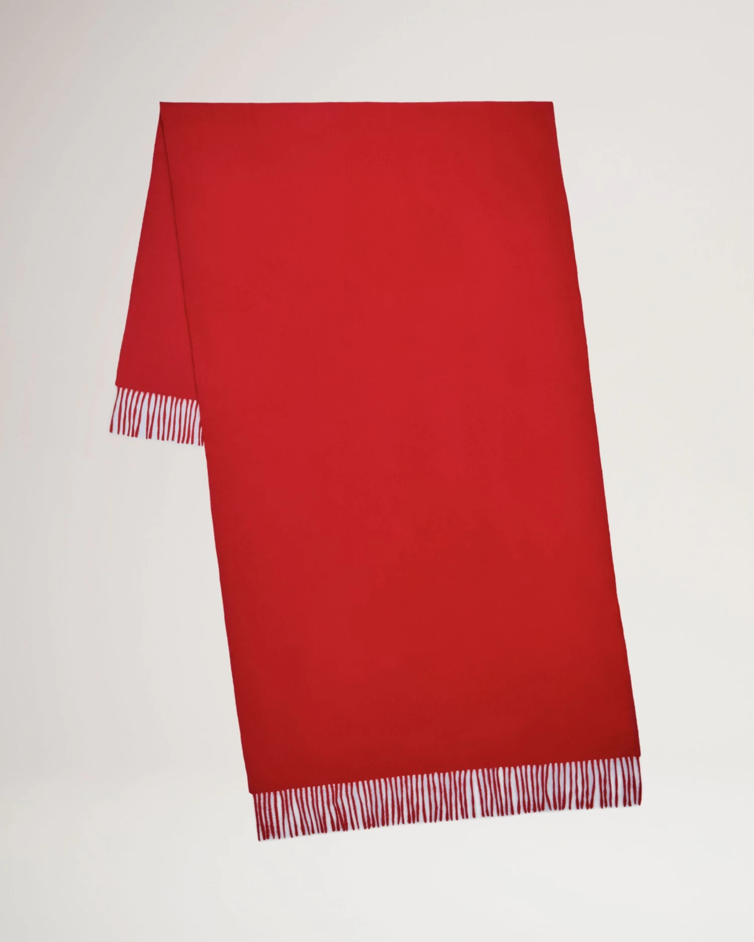 Solid Merino Wool Scarf Lancaster Red 4 Solid Merino Wool Scarf Lancaster Red - Image 2