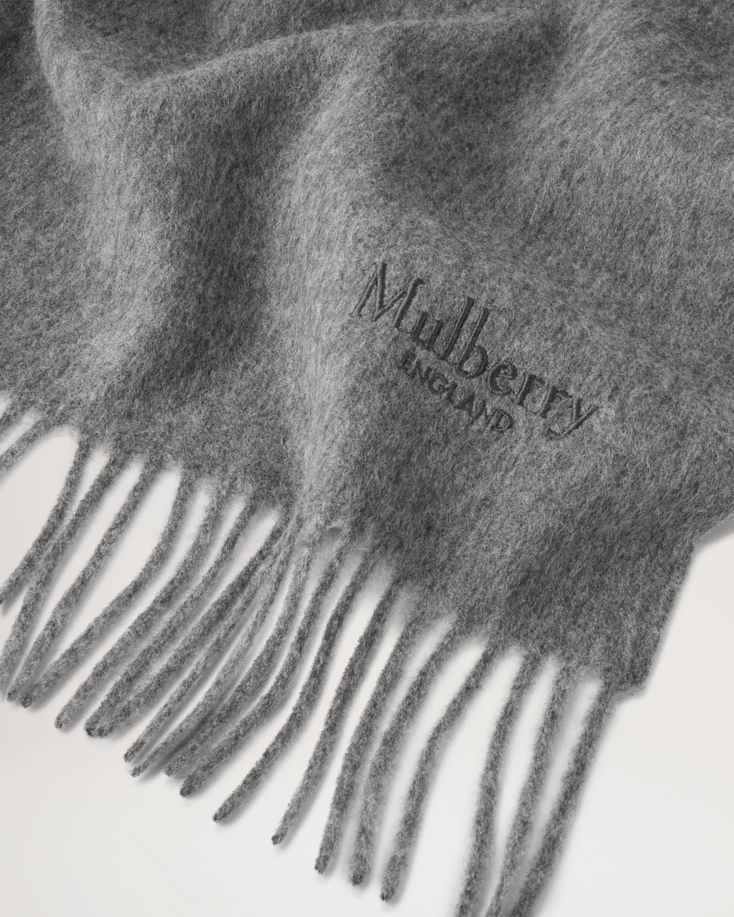 Small Merino Wool Scarf Grey Melange 4 Small Merino Wool Scarf Grey Melange - Image 2