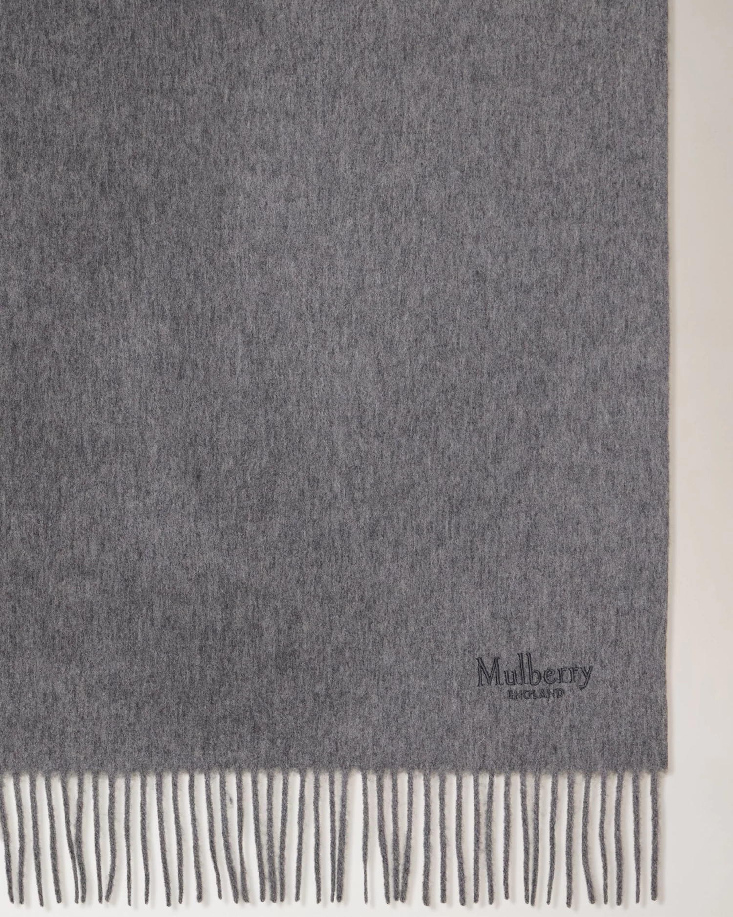 Small Merino Wool Scarf Grey Melange 5 Small Merino Wool Scarf Grey Melange - Image 3