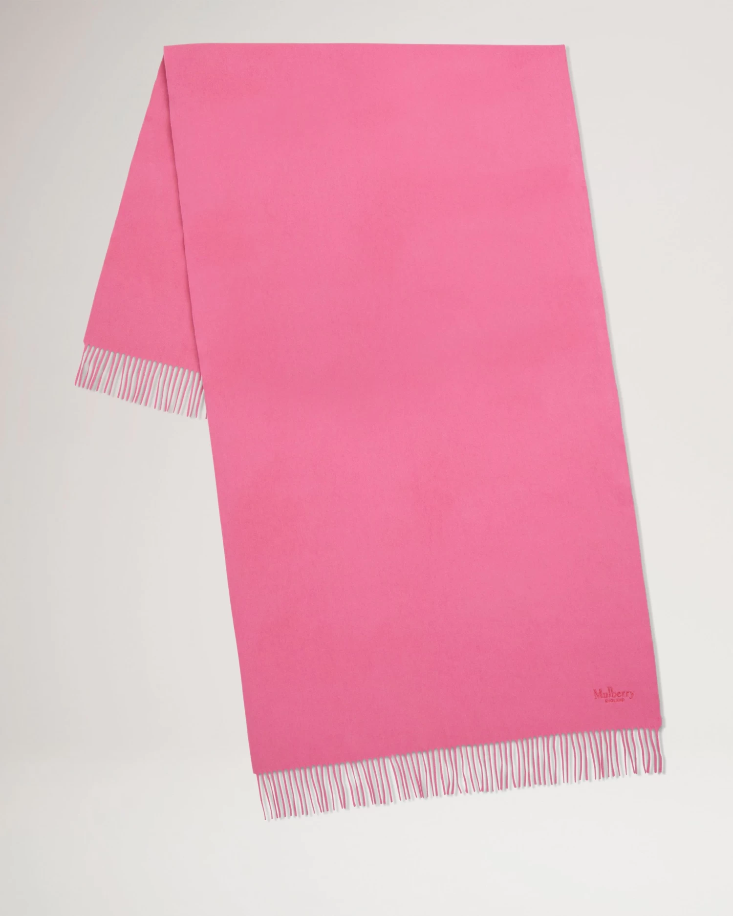 Solid Merino Wool Scarf Geranium Pink 4 Solid Merino Wool Scarf Geranium Pink - Image 2