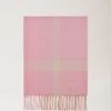 Large Check Lambswool Scarf Bright Pink
