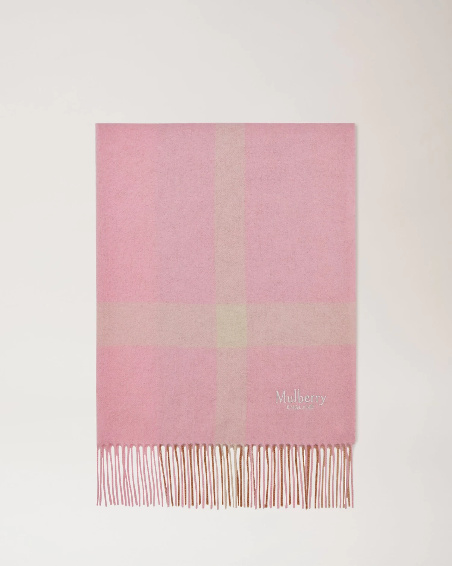 Large Check Lambswool Scarf Bright Pink 3 Large Check Lambswool Scarf Bright Pink