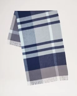 Large Check Merino Wool Scarf Charcoal -Fashion Bag Store G VS4295 873C110 3