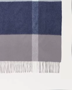 Large Check Merino Wool Scarf Charcoal -Fashion Bag Store G VS4295 873C110 P