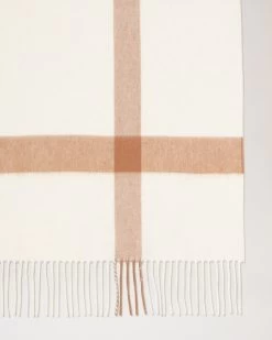 Large Check Merino Wool Scarf Maple-White 11 Large Check Merino Wool Scarf Maple-White -Fashion Bag Store G VS4295 889E640 P