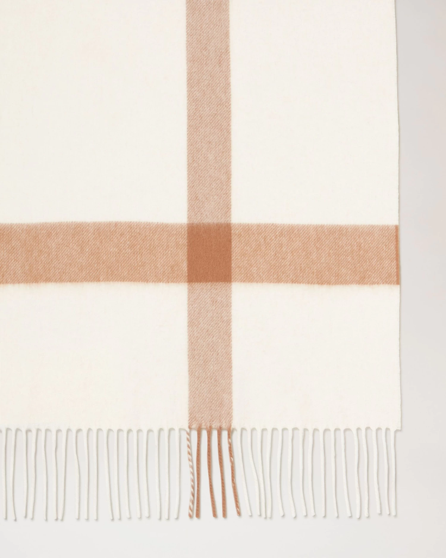 Large Check Merino Wool Scarf Maple-White 7 Large Check Merino Wool Scarf Maple-White - Image 5