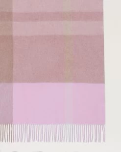 Large Check Merino Wool Scarf Bright Pink -Fashion Bag Store G VS4295 889J921 P