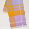 Large Check Merino Wool Scarf Powdr Rose-Dbl Yllw -Fashion Bag Store G VS4295 889J988