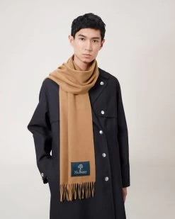 Small Solid Merino Wool Scarf Teak 10 Small Solid Merino Wool Scarf Teak -Fashion Bag Store G VS4318 872F180 4