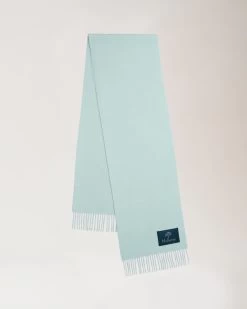 Small Solid Merino Wool Scarf Acrylic Green