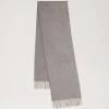 Small Solid Merino Wool Scarf Light Grey Melange Merino