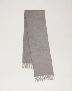 Small Solid Merino Wool Scarf Light Grey Melange Merino