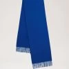 Small Solid Merino Wool Scarf Pigment Blue