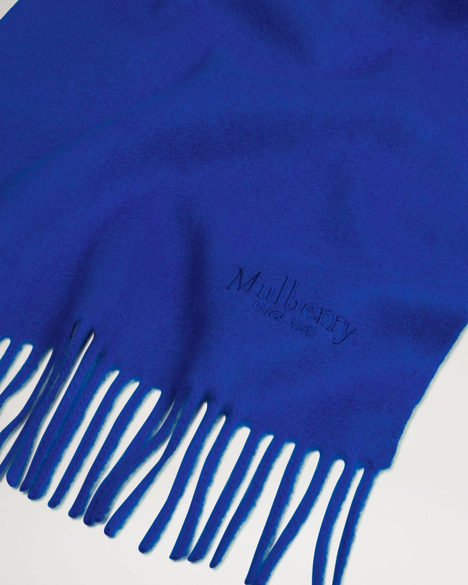 Small Solid Merino Wool Scarf Pigment Blue 5 Small Solid Merino Wool Scarf Pigment Blue - Image 3