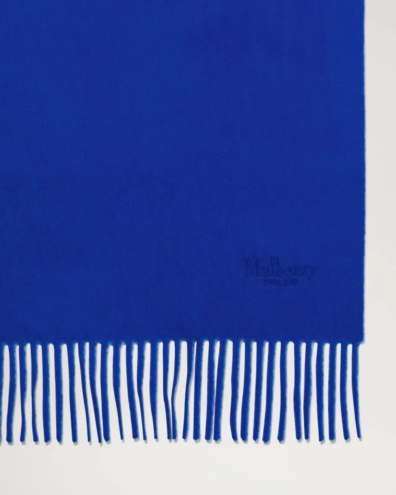 Small Solid Merino Wool Scarf Pigment Blue 6 Small Solid Merino Wool Scarf Pigment Blue - Image 4