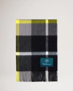 Small Check Lambswool Scarf Yellow