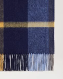 Small Check Lambswool Scarf Cornflower Blue -Fashion Bag Store G VS4319 823U141 P