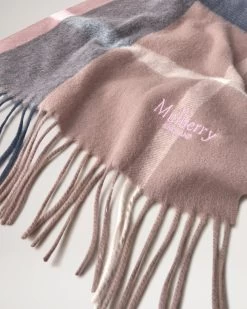 Small Check Merino Wool Scarf Sorbet Pink -Fashion Bag Store G VS4319 890J941 3