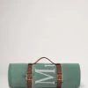 Logo Throw Blanket With Leather Belt Cambridge Green 1 Logo Throw Blanket With Leather Belt Cambridge Green -Fashion Bag Store G VS4571 667Q662