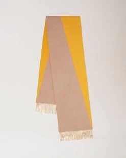 Cashmere Blend Bi-Colour Scarf Double Yellow & Maple -Fashion Bag Store G VS4632 886P678 3