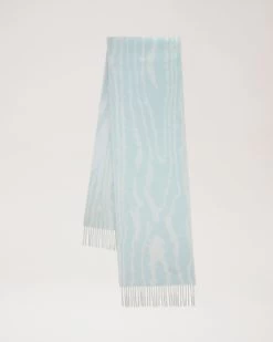 Cashmere Blend Moire Scarf Acrylic Green