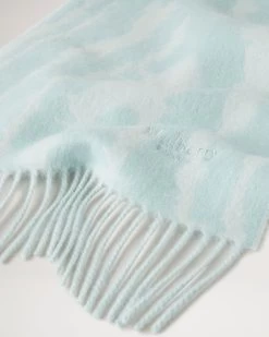 Cashmere Blend Moire Scarf Acrylic Green -Fashion Bag Store G VS4680 829Q714 3