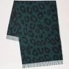 Leopard Merino Wool Scarf Mulberry Green & Black 2 Leopard Merino Wool Scarf Mulberry Green & Black -Fashion Bag Store G VS4681 830Z947
