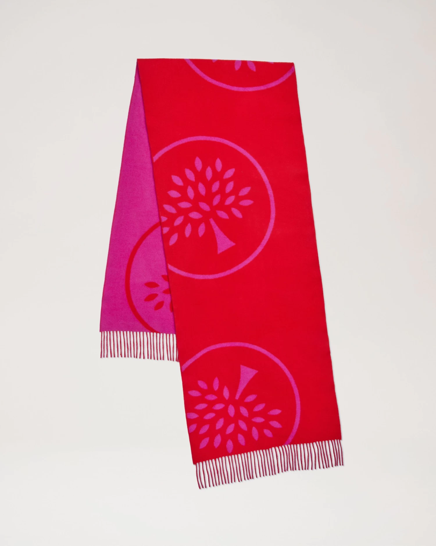 Mulberry Tree Merino Wool Scarf Lancaster Red & Mulberry Pink 3 Mulberry Tree Merino Wool Scarf Lancaster Red & Mulberry Pink