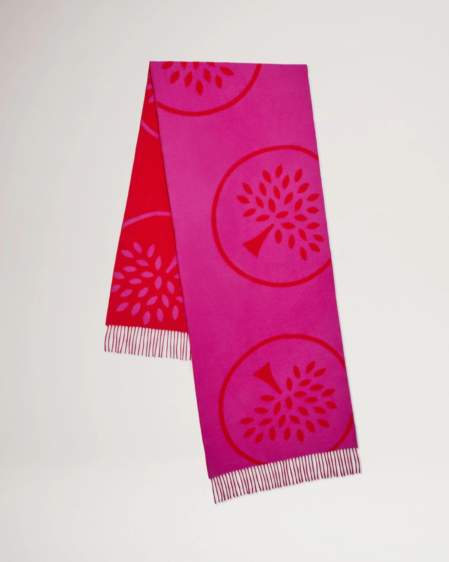 Mulberry Tree Merino Wool Scarf Lancaster Red & Mulberry Pink 4 Mulberry Tree Merino Wool Scarf Lancaster Red & Mulberry Pink - Image 2