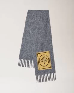 Alpaca Patch Solid Scarf Charcoal