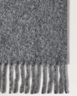 Alpaca Patch Solid Scarf Charcoal -Fashion Bag Store G VS4690 858C110 P