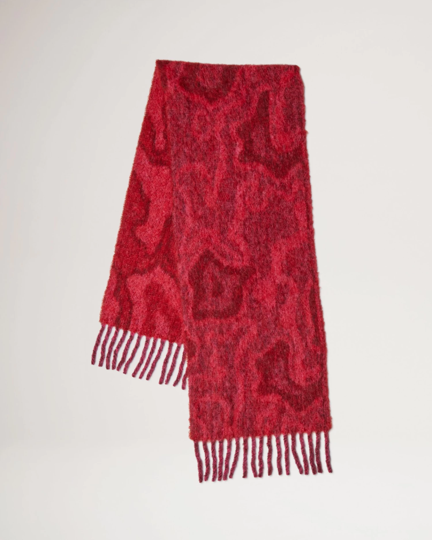 Camo Alpaca Scarf Lancaster Red & Mulberry Pink 4 Camo Alpaca Scarf Lancaster Red & Mulberry Pink - Image 2