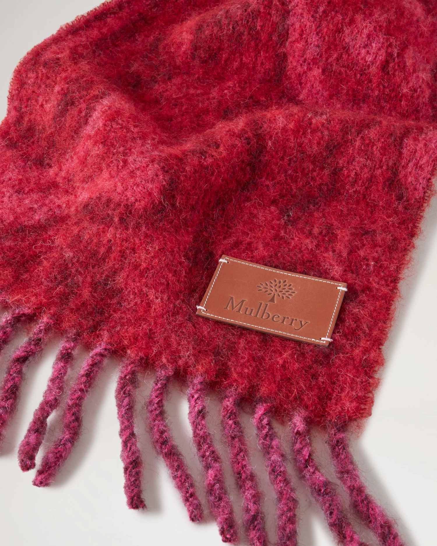 Camo Alpaca Scarf Lancaster Red & Mulberry Pink 5 Camo Alpaca Scarf Lancaster Red & Mulberry Pink - Image 3