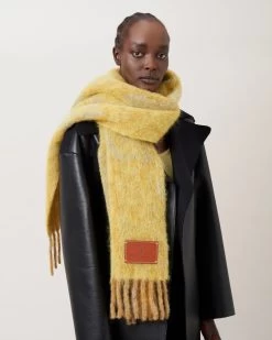 Camo Alpaca Scarf Double Yellow & Charcoal -Fashion Bag Store G VS4691 859P680 4