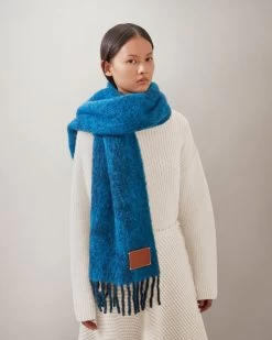 Camo Alpaca Scarf Portobello Blue & Midnight -Fashion Bag Store G VS4691 859U799 5