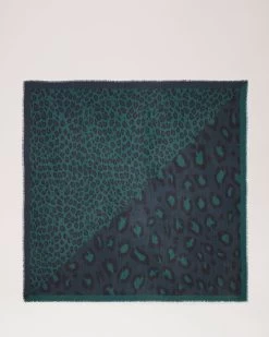 Leopard Square Mulberry Green & Black